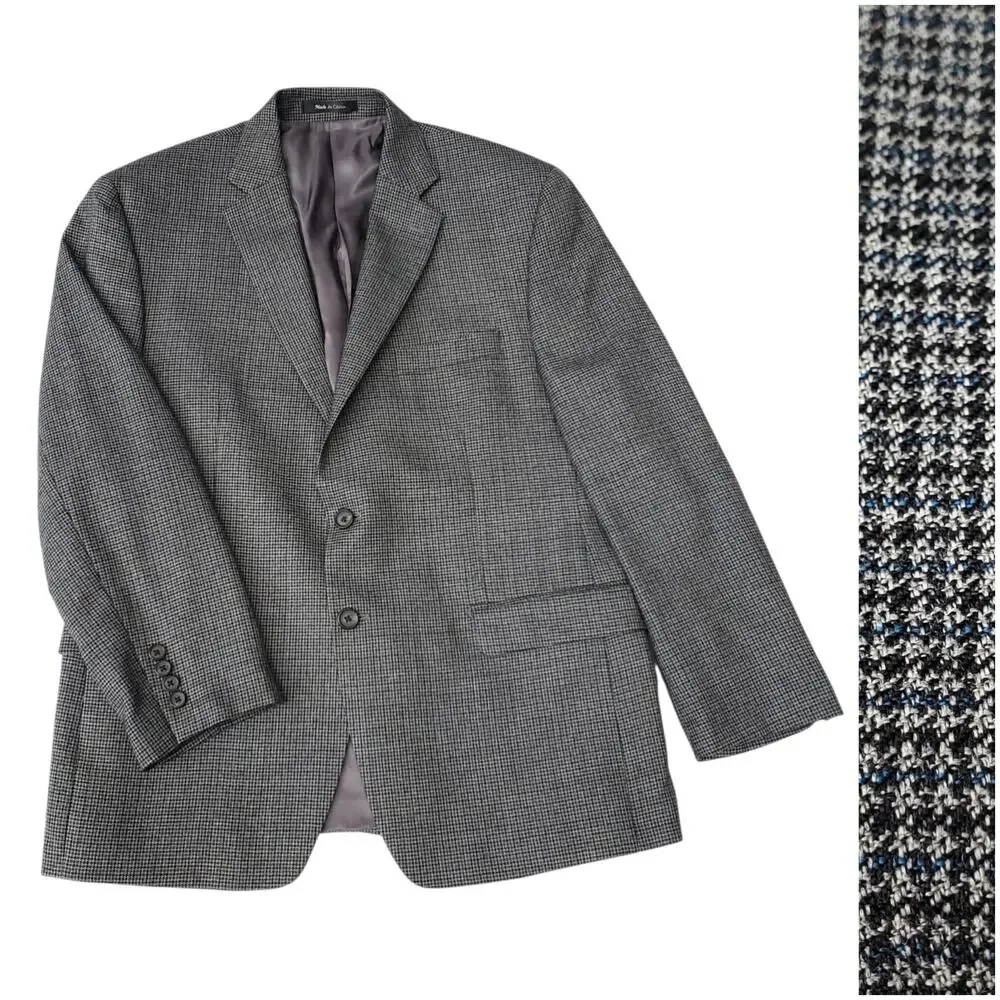 Ralph Lauren Ivy Prep Heritage Gray Puppytooth Wool Blazer Jacket Sport Coat 42S